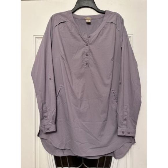 Duluth Trading Co Dresses & Skirts - Duluth‎ Trading Co Vented Rolltab Slvs Shirt Dress Purple Women's Sz M Outdoors